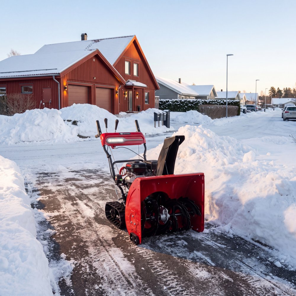 Snöslunga 6,5HK 196CC Premium- Elstart & Banddriven & Lyse- 4,1KW | Metalcraft | Tvåstegs snöslunga med motoreffekt 6,5hk