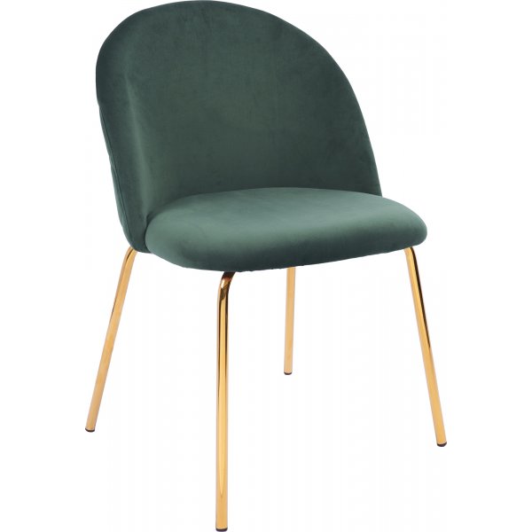 Matstolar i mörkgrön sammet med diamantmönster och mässingsben, 2-pack | Plaza Velvet Matstolar i mörkgrön sammet med diamantmönster och mässingsben, 2-pack | Plaza Velvet