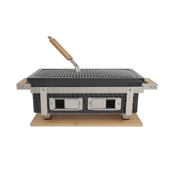 Japansk Hibachi Grill | Fyrkantig bordsgrill i keramik | 402217 cm