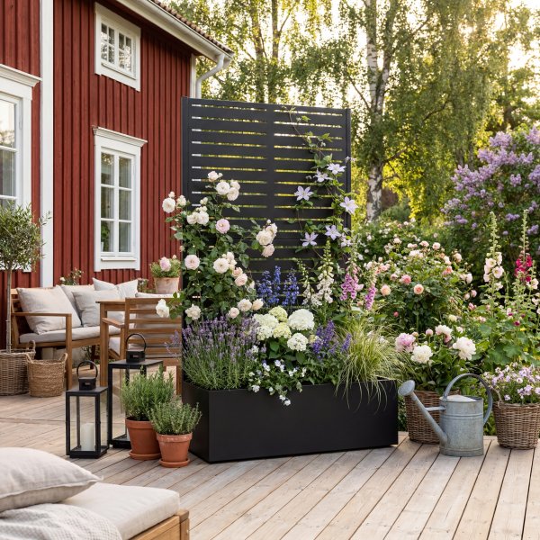 Bloml�da med spalje | 90x180cm | St�l | Svart