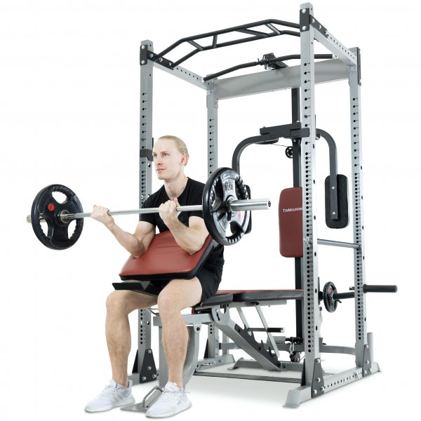 Skivstångsställning med träningsbänk Skivstångsställning med träningsbänk