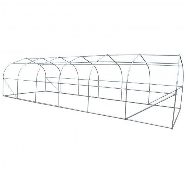Tunnelvxthus 24m | Stlram med transparent PE-plastverdrag