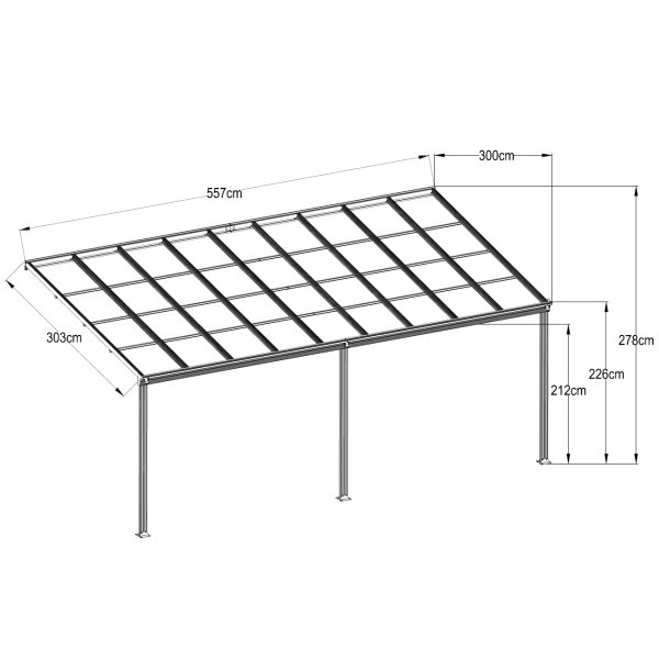 Altantak 5.6x3.0m | Extra hög | Kanalplast / Aluminium Altantak 5.6x3.0m | Extra hög | Kanalplast / Aluminium