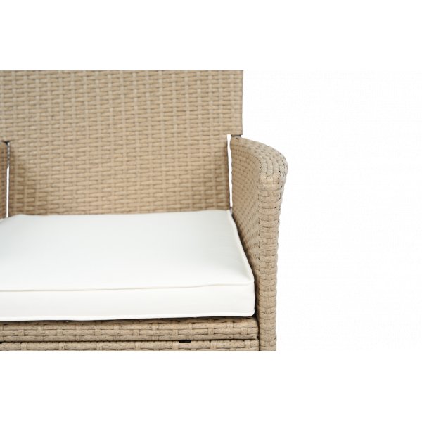 Rund matgrupp | Bord �100 cm & 4 stolar med dynor | Tyl�sand � Beige