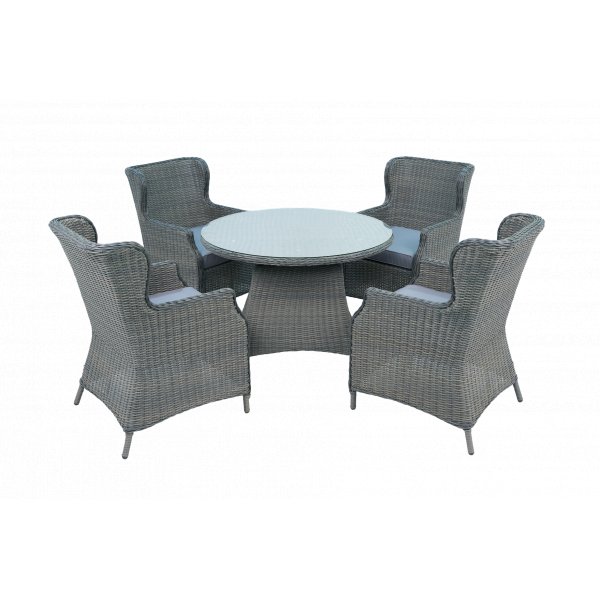 Rund matgrupp utomhus | 4 stolar | Dynor ing�r | Jacksonville gr�