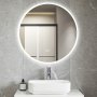 Rund badrumsspegel med LED-belysning | Anti-fog & touch-styrning