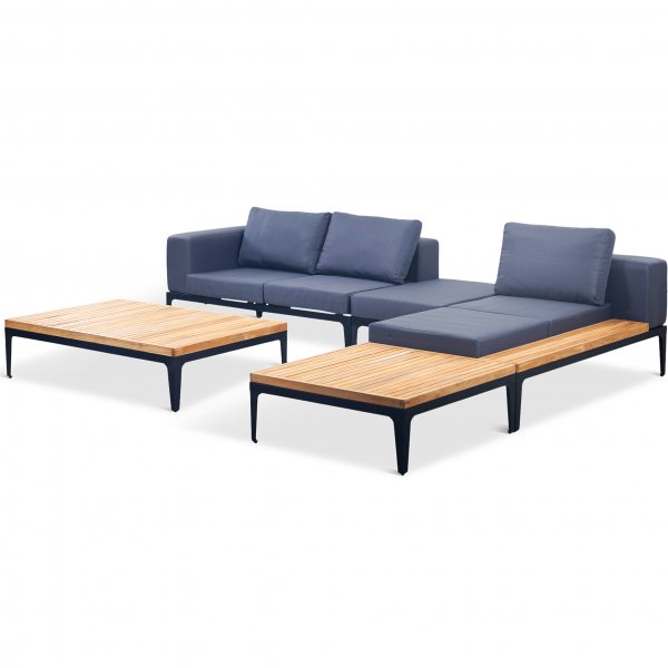 Loungegrupp fr trdgrden | Teak och aluminium | Lyfco Bjrkskr