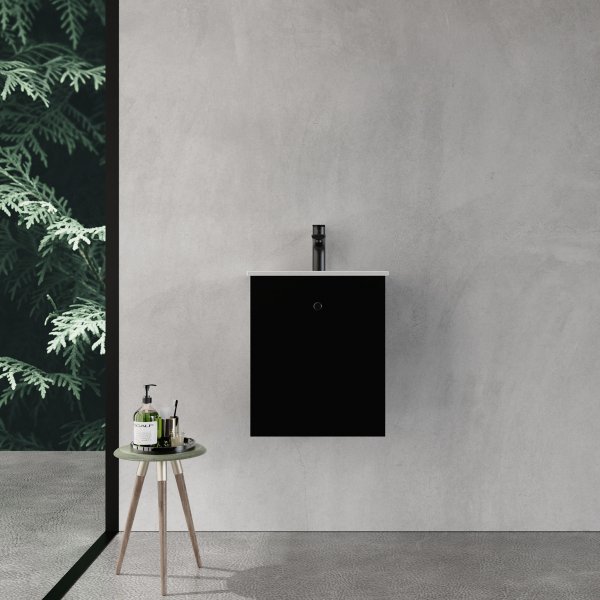 Liten kommod 40cm | Nedsnkt handfat | Vilmer svart