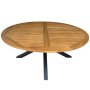 Runt utebord akacia | �180 cm | Svarta ben | H�jd 78 cm