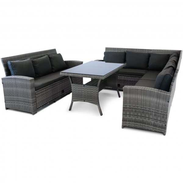 Soffgrupp utemöbler | Inbyggd förvaring | Grå konstrotting | Sannäs Soffgrupp utemöbler | Inbyggd förvaring | Grå konstrotting | Sannäs