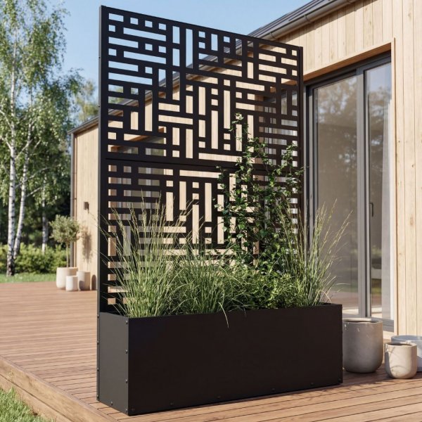 Bloml�da med spalje | 90x180cm | St�l | Svart