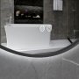 Rund badrumsspegel 80x80 | Svart ram | LED-belysning | Anti-fog & touch-styrning