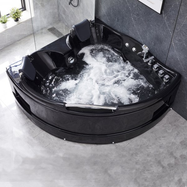 Bubbelbadkar hörn för två 150x150cm | BK-005 | Svart Bubbelbadkar hörn för två 150x150cm | BK-005 | Svart