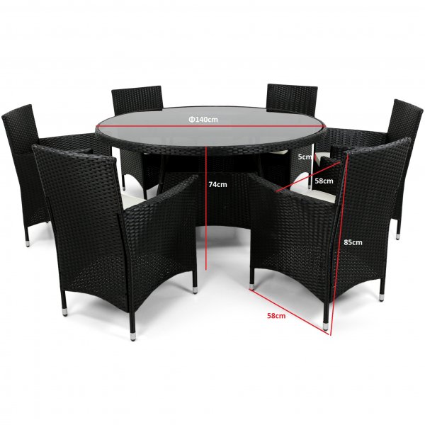 Rund matgrupp utemöbler | 6 stolar | Dynor ingår | Lyfco Tylösand Rund matgrupp utemöbler | 6 stolar | Dynor ingår | Lyfco Tylösand