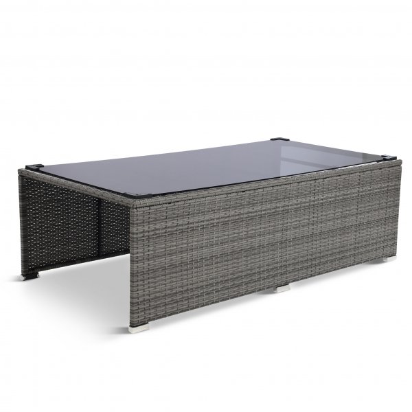 Stor loungegrupp | Tre smarta förvaringsutrymmen | Grå konstrotting Stor loungegrupp | Tre smarta förvaringsutrymmen | Grå konstrotting