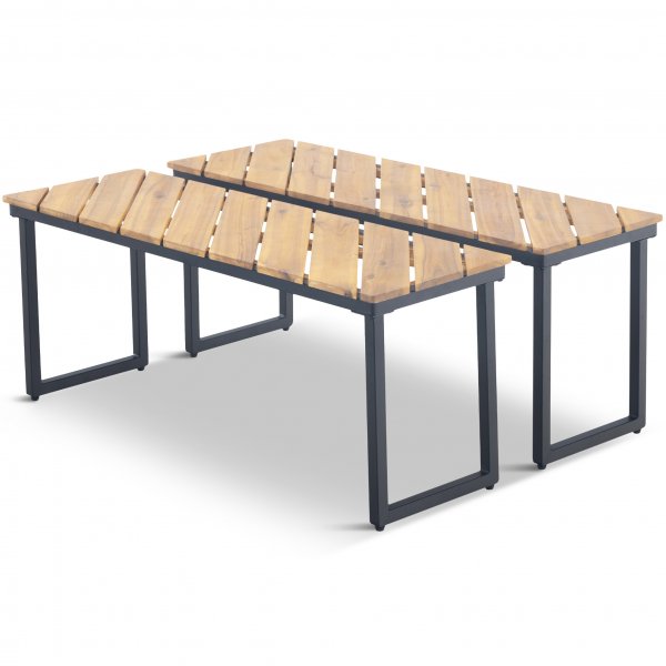 Bord med bnkar | Utomhusmbelset | Acacia | 4 sittplatser | Lyfco ja