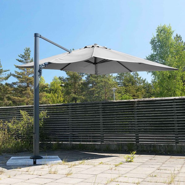 Premiumparasoll 3x3m | Fyrkantigt | Grå Premiumparasoll 3x3m | Fyrkantigt | Grå