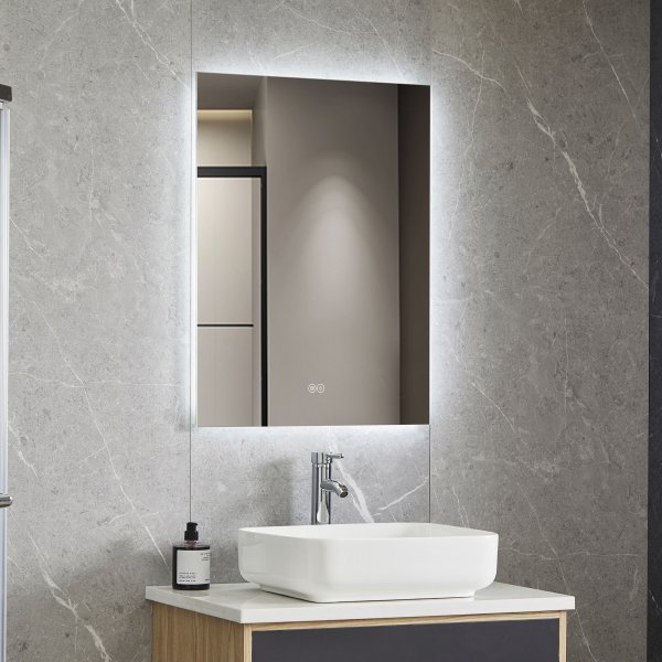Badrumsspegel | LED-belysning | Anti-fog & touch-styrning | Rektangulär Badrumsspegel | LED-belysning | Anti-fog & touch-styrning | Rektangulär