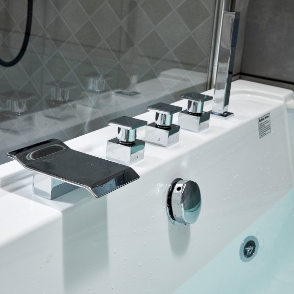 Stort bubbelbadkar för två 170x120cm | Med glas & värmare | BK-007V Stort bubbelbadkar för två 170x120cm | Med glas & värmare | BK-007V