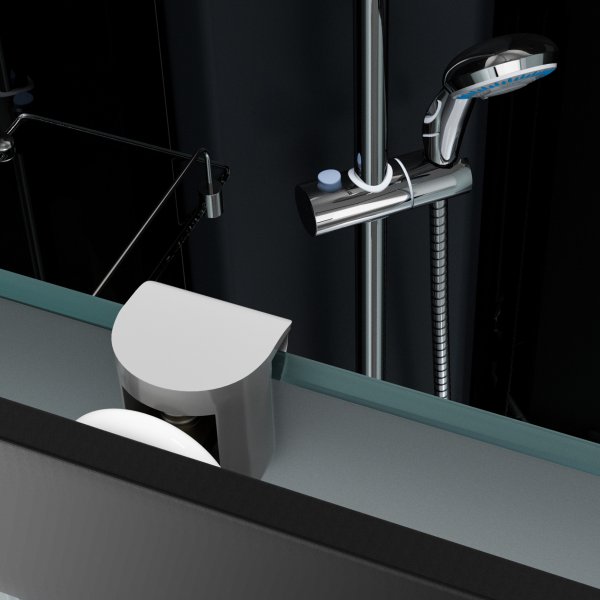 Komplett duschkabin med regndusch | Svart