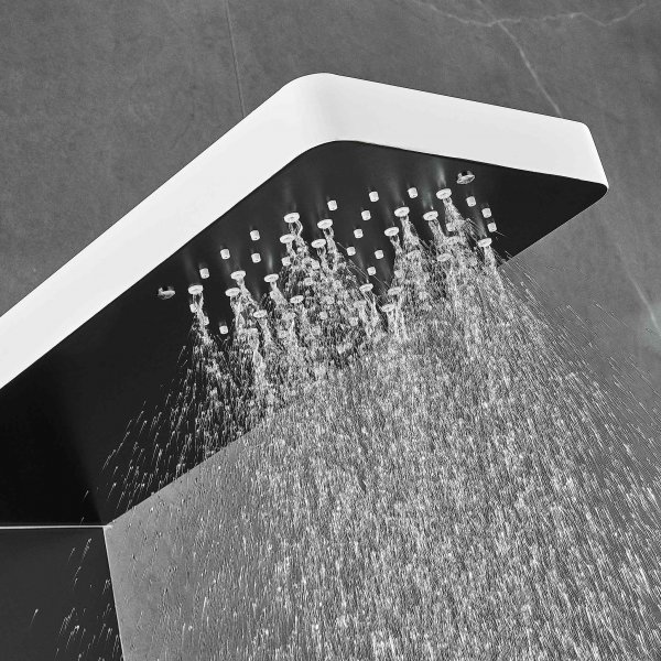 Duschpanel i svartvitt rostfritt stål | Stella Duschpanel i svartvitt rostfritt stål | Stella