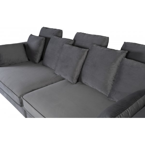 Soffa 3-sits | Kallskum, avtagbar klädsel & sammetsliknande tyg | Brandy Mörkgrå Soffa 3-sits | Kallskum, avtagbar klädsel & sammetsliknande tyg | Brandy Mörkgrå