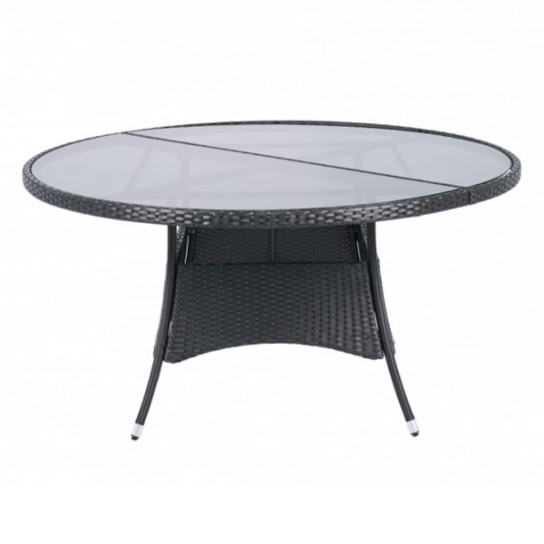 Runt utematbord med h�rdat glas | �150 cm | Tyl�sand svart