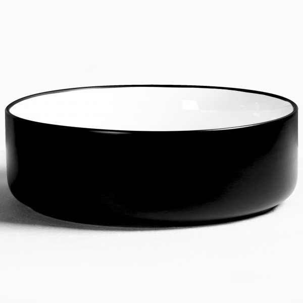 Runt handfat 36cm | Trendig svartvit design | Keramik/porslin