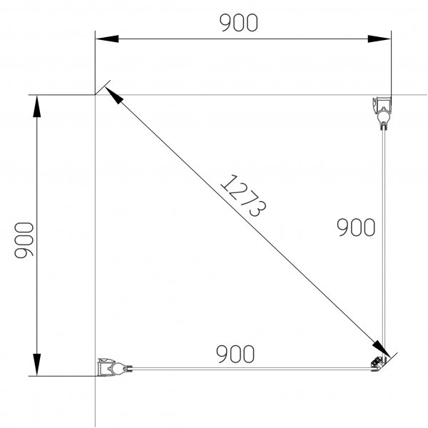 Duschhrna med raka drrar i 6mm skerhetsglas