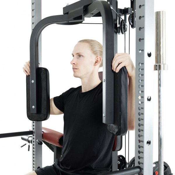 Skivstångsställning med träningsbänk Skivstångsställning med träningsbänk