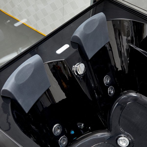 Bubbelbadkar för två 170x120cm | Värmare & ljusterapi | BK-008 | Svart Bubbelbadkar för två 170x120cm | Värmare & ljusterapi | BK-008 | Svart