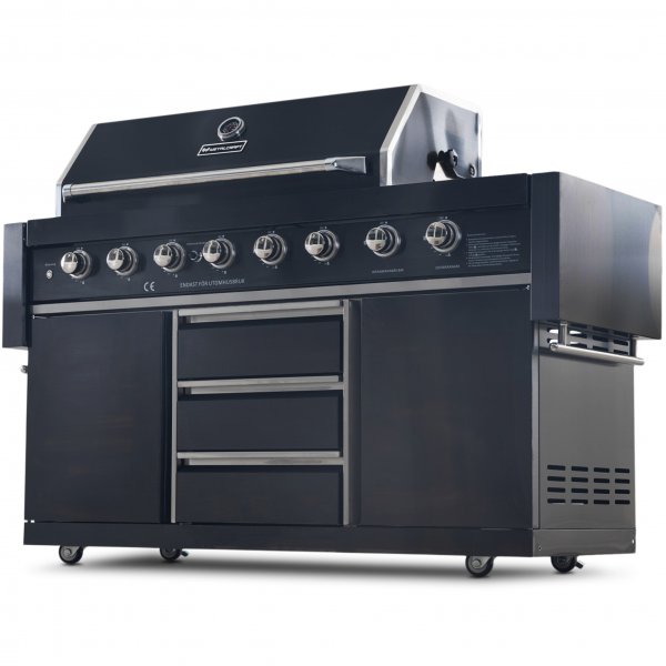 Rostfri gasolgrill/utekk | Varmluftsfunktion | New Orleans Blackline