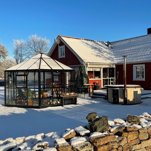 Orangeri och lusthus 12,6m² | Sexkantigt växthus | 4mm säkerhetsglas Orangeri och lusthus 12,6m² | Sexkantigt växthus | 4mm säkerhetsglas