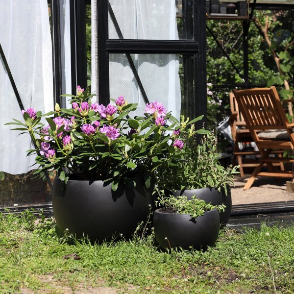 Fiberarmerade utekrukor | 3-pack | Granitsvart