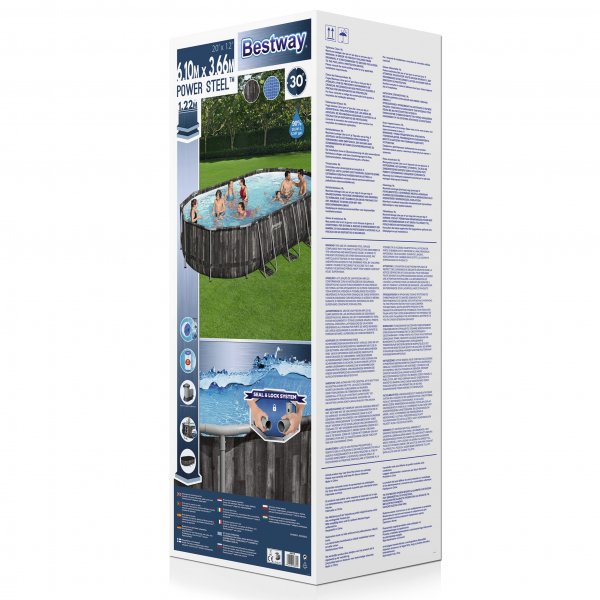 Bestway pool ovan mark 6,1x3,6m - 1,2m djup | Power Steel Oval (5611R) Bestway pool ovan mark 6,1x3,6m - 1,2m djup | Power Steel Oval (5611R)