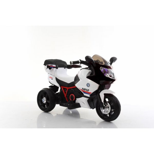 Elmotorcykel fr barn | 7Ah | Dubbla motorer | Rd/Vit