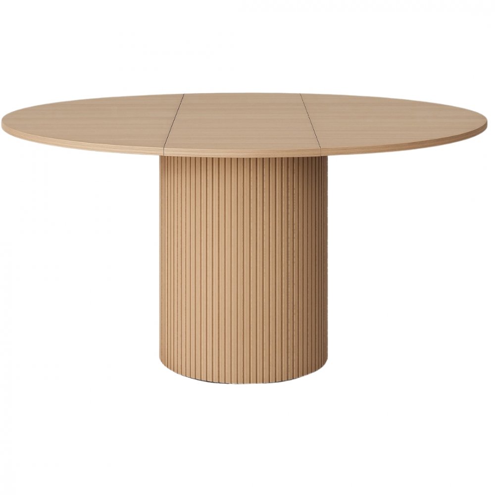 Matbord Nova &Oslash;130170 cm  Runt matbord med il&auml;ggsskiva i Whitewash