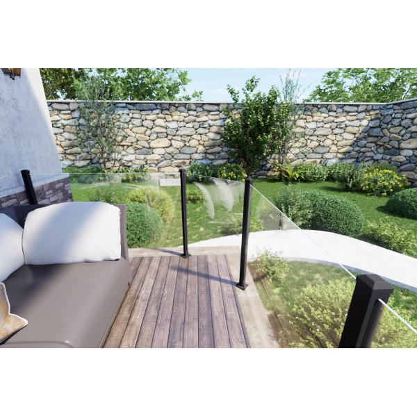 Glasr�cke/ staket i klarglas | 1000�975 mm | 6 mm transparent | 5-pack