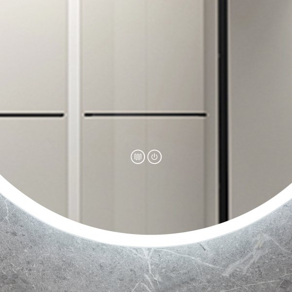 Rund badrumsspegel med LED-belysning | Anti-fog & touch-styrning Rund badrumsspegel med LED-belysning | Anti-fog & touch-styrning
