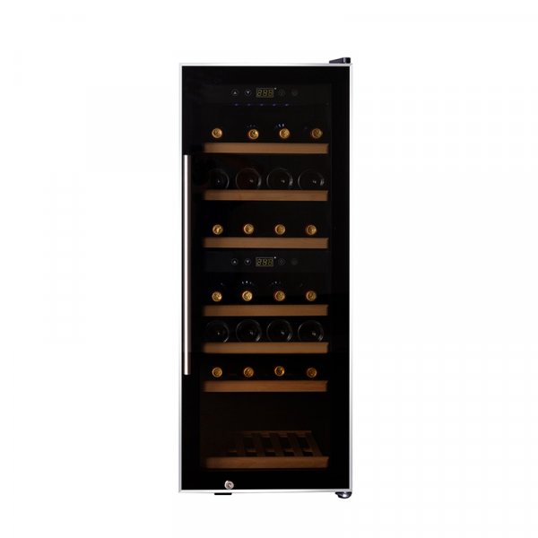 Vinkyl fr 38 flaskor | 110 liter | Dual zone med glasdrr & touchkontroll