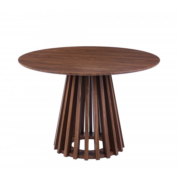 Runt matbord 120 cm i brunbetsad ek med plats f�r 4�5 personer | Inez