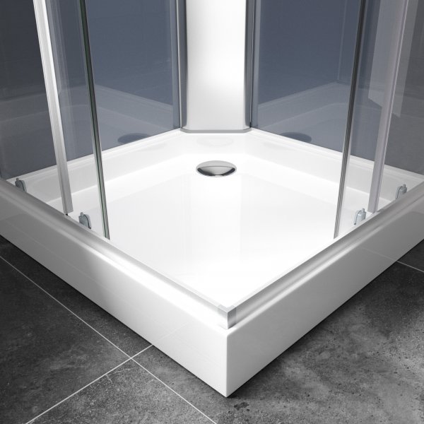 Komplett duschkabin med aluminiumprofiler Komplett duschkabin med aluminiumprofiler