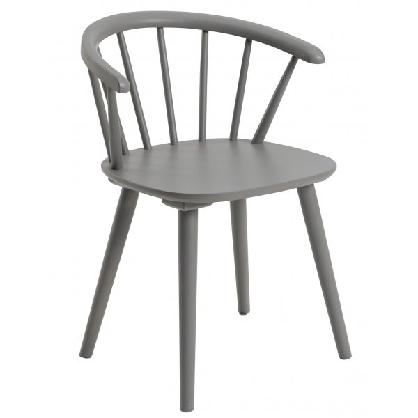 Karmstol | Massivt tr�, gr� finish & klassisk pinnstolsdesign | Lotten 2-pack