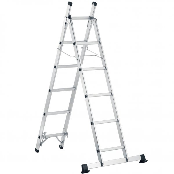Hopfällbar A-stege | 2,57 m - 6 steg | Aluminium Hopfällbar A-stege | 2,57 m - 6 steg | Aluminium