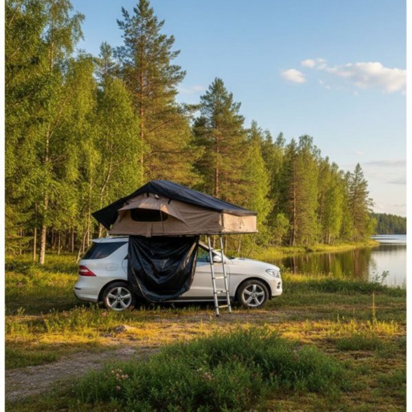 Takt�lt Softshell 240�160 cm | 10 000 mm vattent�tt | Madrass & stege ing�r | Tundra