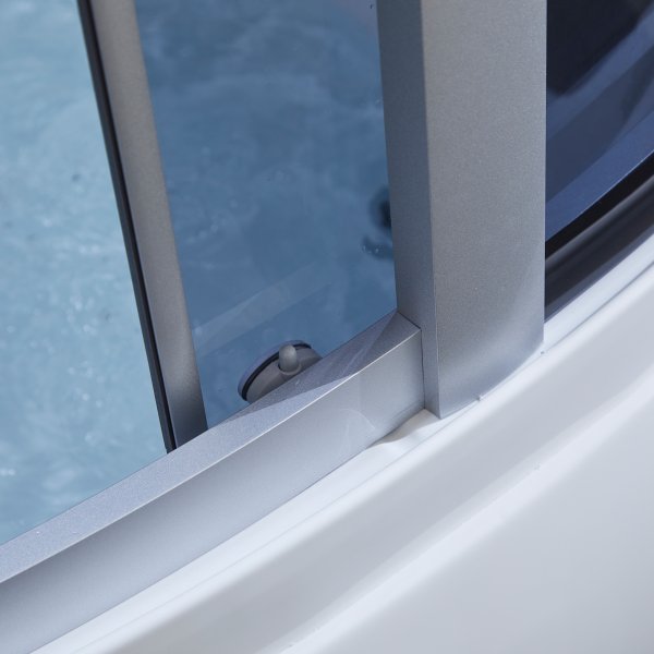 Stor duschkabin med jacuzzi-bad och massage