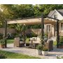 Pergola 300x400 cm | Justerbart solskydd | M�rkgr� aluminium