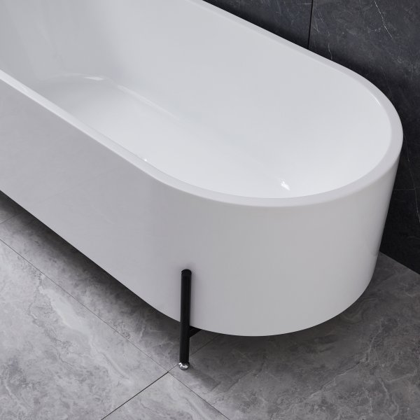Badkar med ben 170cm | Helgjutet i akryl | Runda kanter
