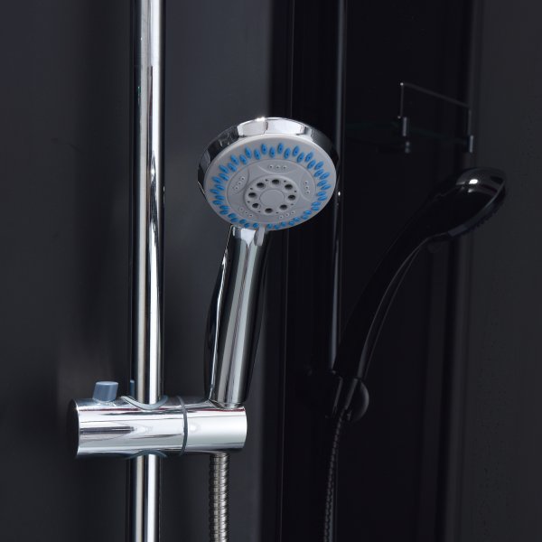 Komplett duschkabin med regndusch | Svart