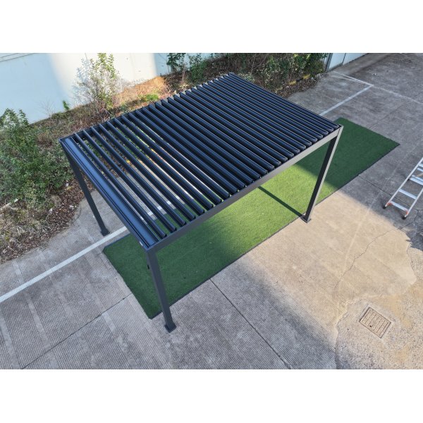 Pergola 4x3 | 100% Aluminium | Gr� pergola f�r uteplats & tr�dg�rd